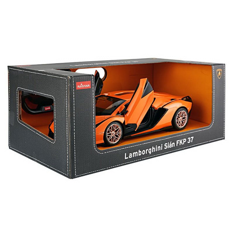 Masina Cu Telecomanda Lamborghini Sian Portocaliu Cu Scara 1 La 14