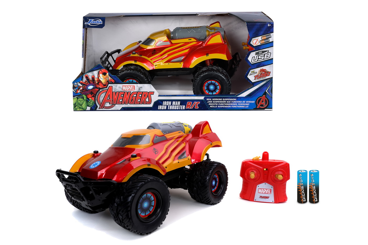 Masinuta Cu Telecomanda Marvel RC Iron Thruster Scara 1:14