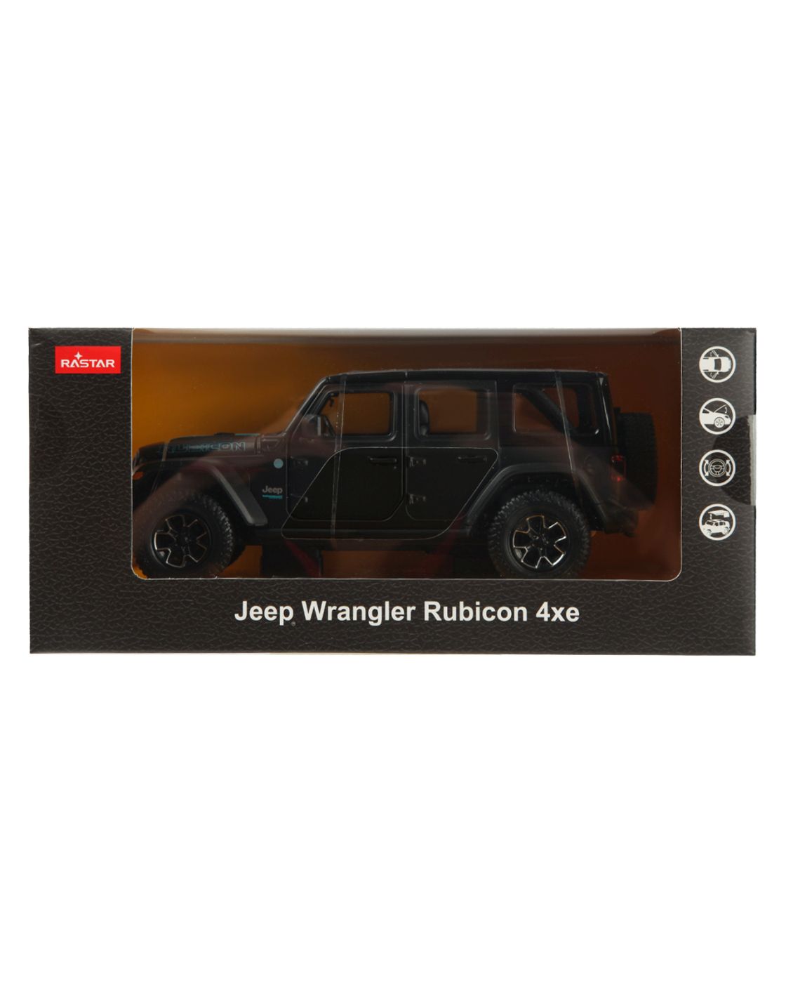 Masinuta Metalica Jeep Wrangler Rubicon 4XE Negru Scara 1 La 24