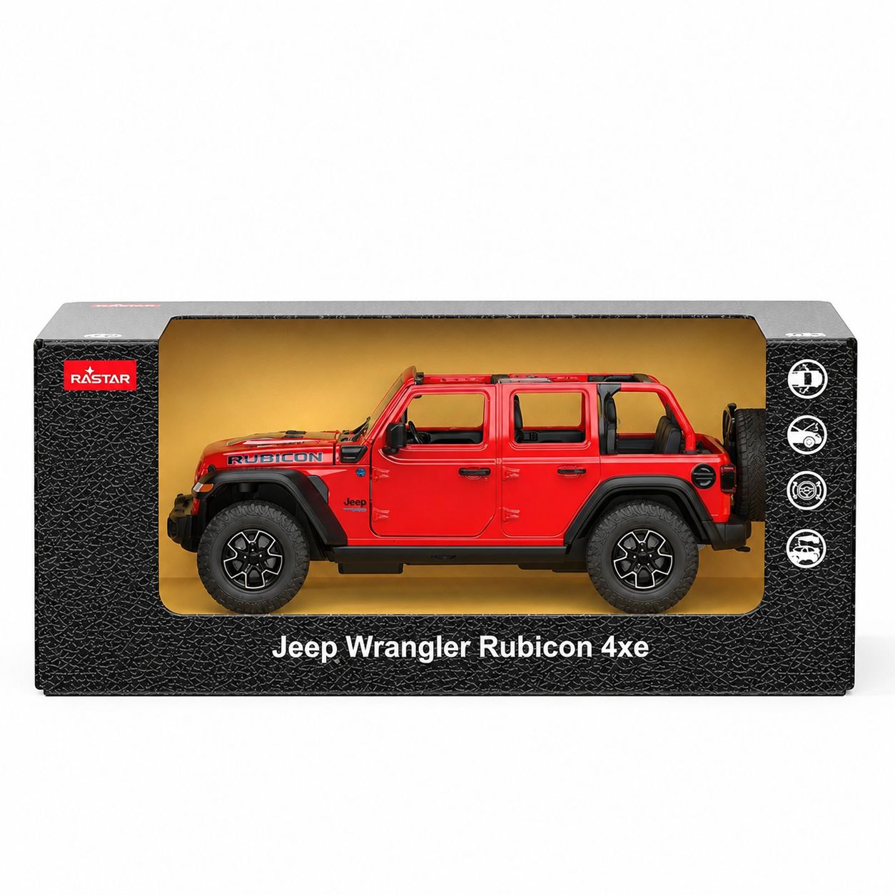 Masinuta Metalica Jeep Wrangler Rubicon 4XE Rosu Cu Scara 1 La 32