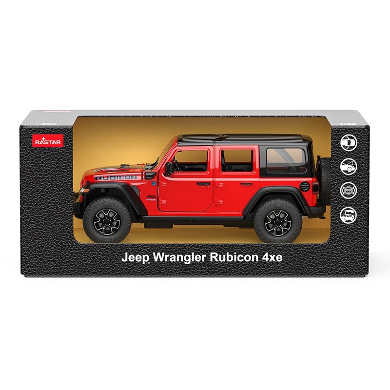 Masinuta Metalica Jeep Wrangler Rubicon 4XE Rosu Scara 1 La 24