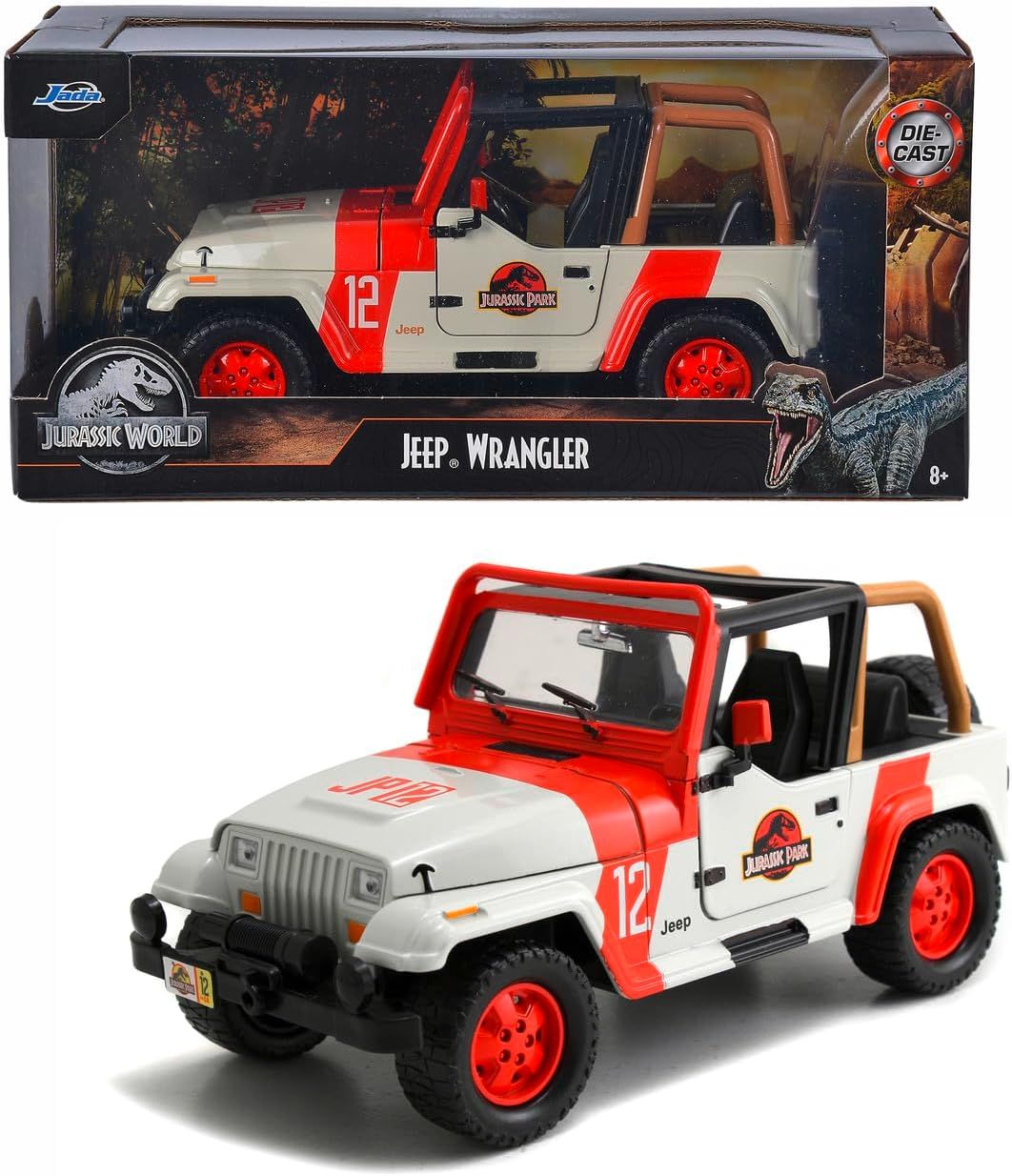 Masinuta Metalica Jurassic World 1992 Jeep Wrangler 1:24