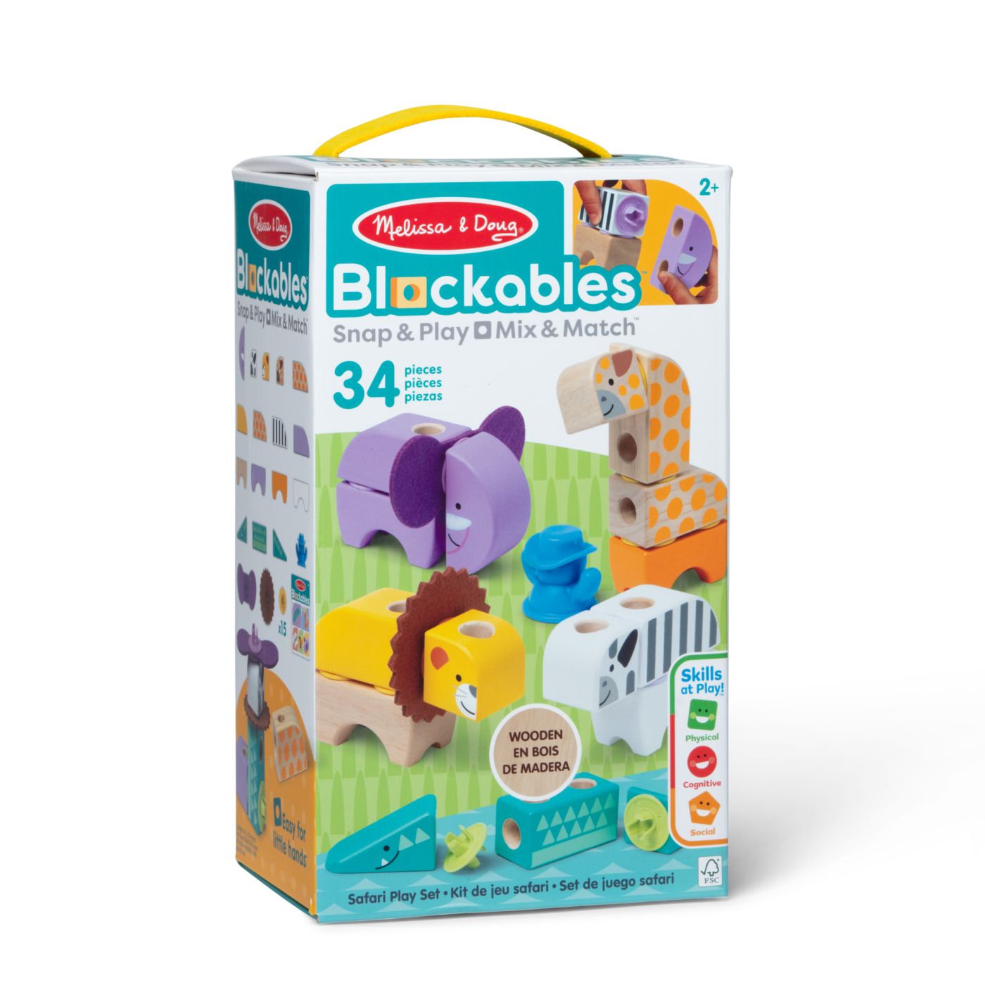 Melissa And Doug Set De Constructie Din Lemn Animale Din Safari