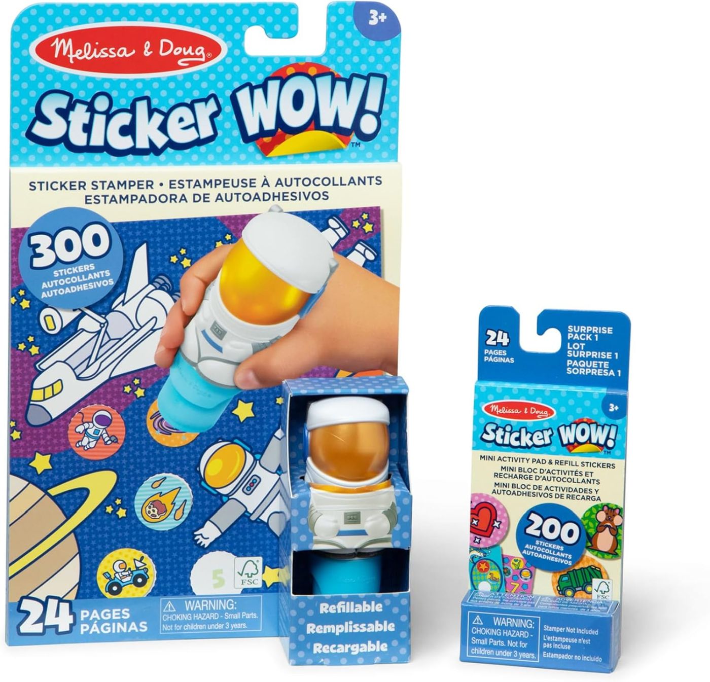 Melissa And Doug Sticker Wow Set De Joaca Autocolante Si Stampila Astronaut