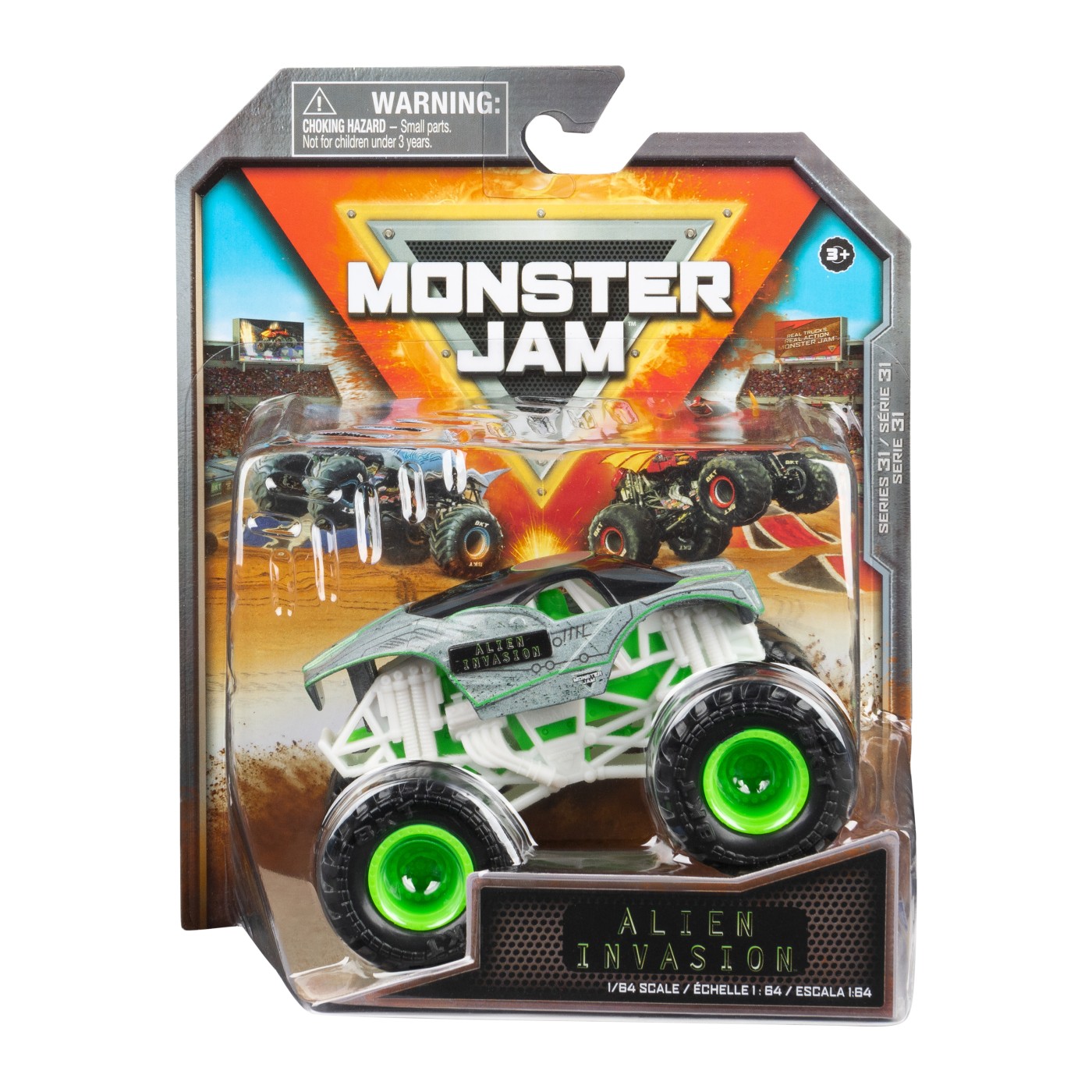 Monster Jam Masinuta Metalica Alien Invasion Scara 1 La 64