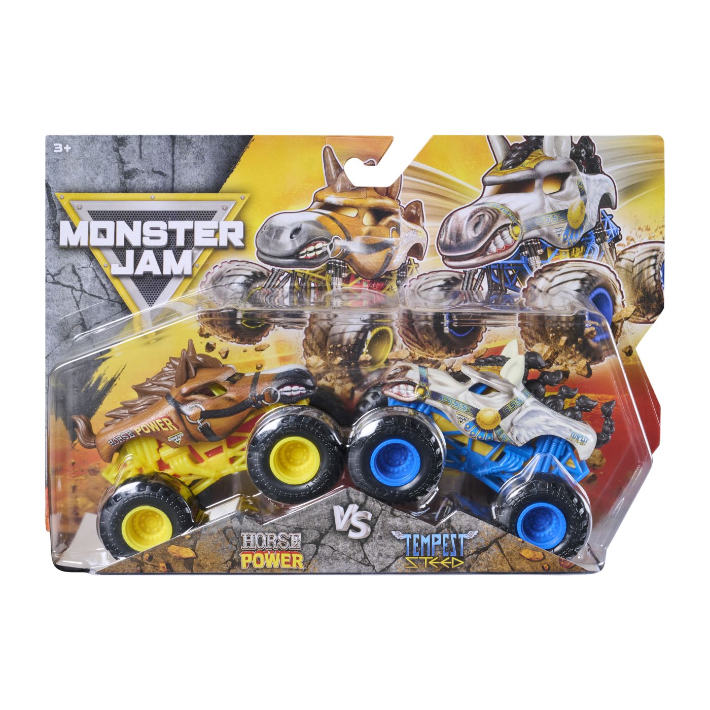 Monster Jam Set 2 Masinute Metalice Horse Power Si Tempest Steed Scara 1 La 64