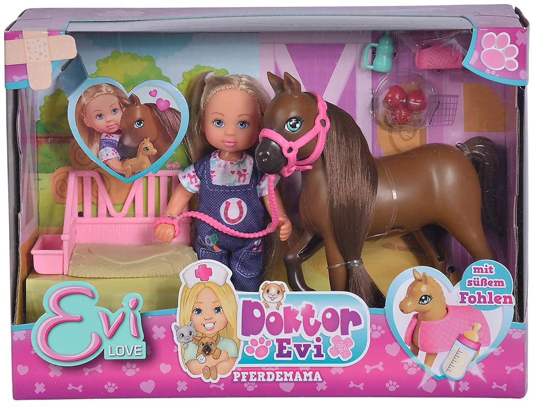 Papusa Evi Medic Veterinar Cu Calut Si Manz