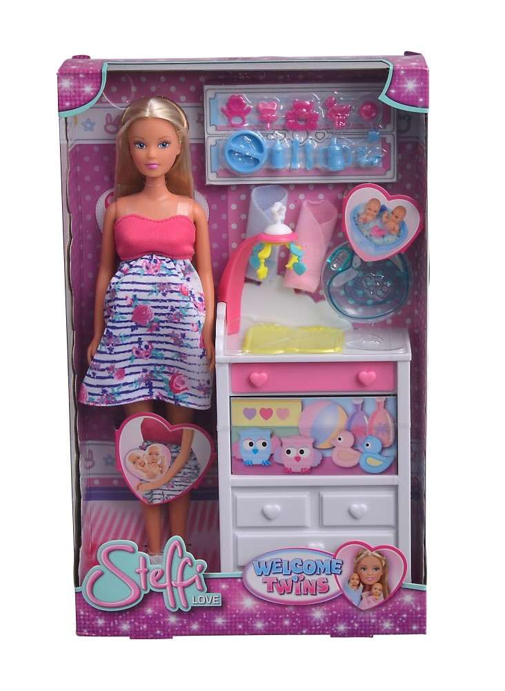 Papusa Steffi Cu Gemeni Si Accesorii