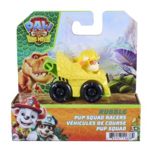 Patrula Catelusilor Filmul Cu Dinozauri Pup Squad Racers Vehicul Cu Figurina Rubble 6.5CM