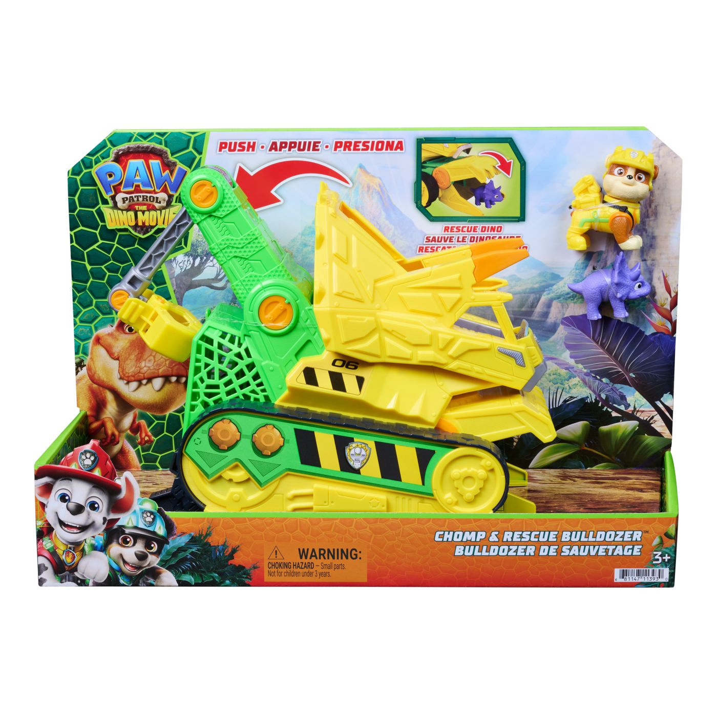 Patrula Catelusilor Filmul Cu Dinozauri Set Buldozer Cu Figurina Rubble Si Accesorii
