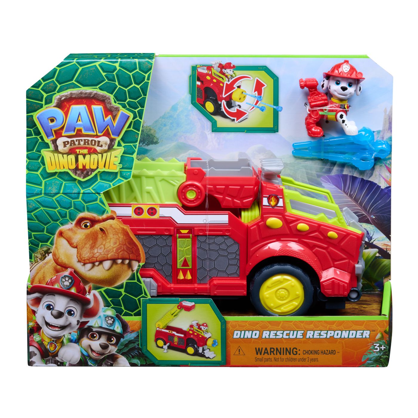 Patrula Catelusilor Filmul Cu Dinozauri Set Vehicul Dino De Pompieri Cu Figurina Marshall Si Accesorii