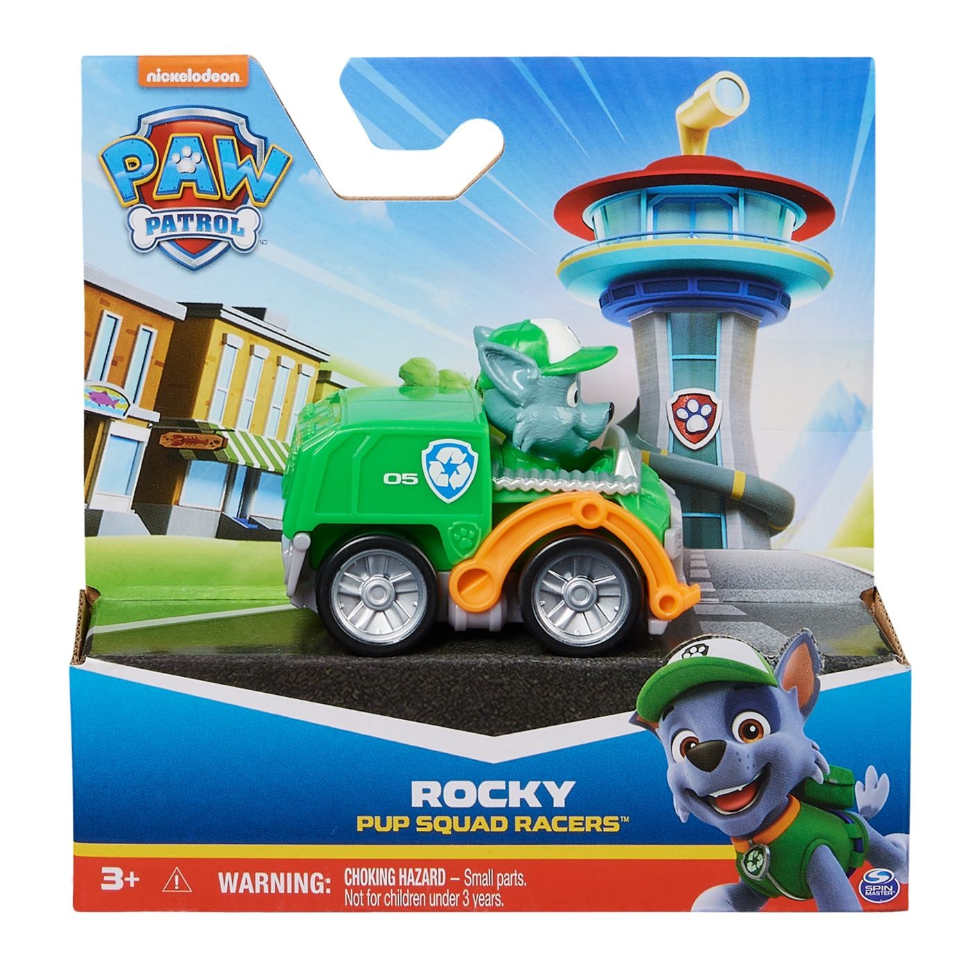 Patrula Catelusilor Pup Squad Racers Vehicul Cu Figurina Rocky