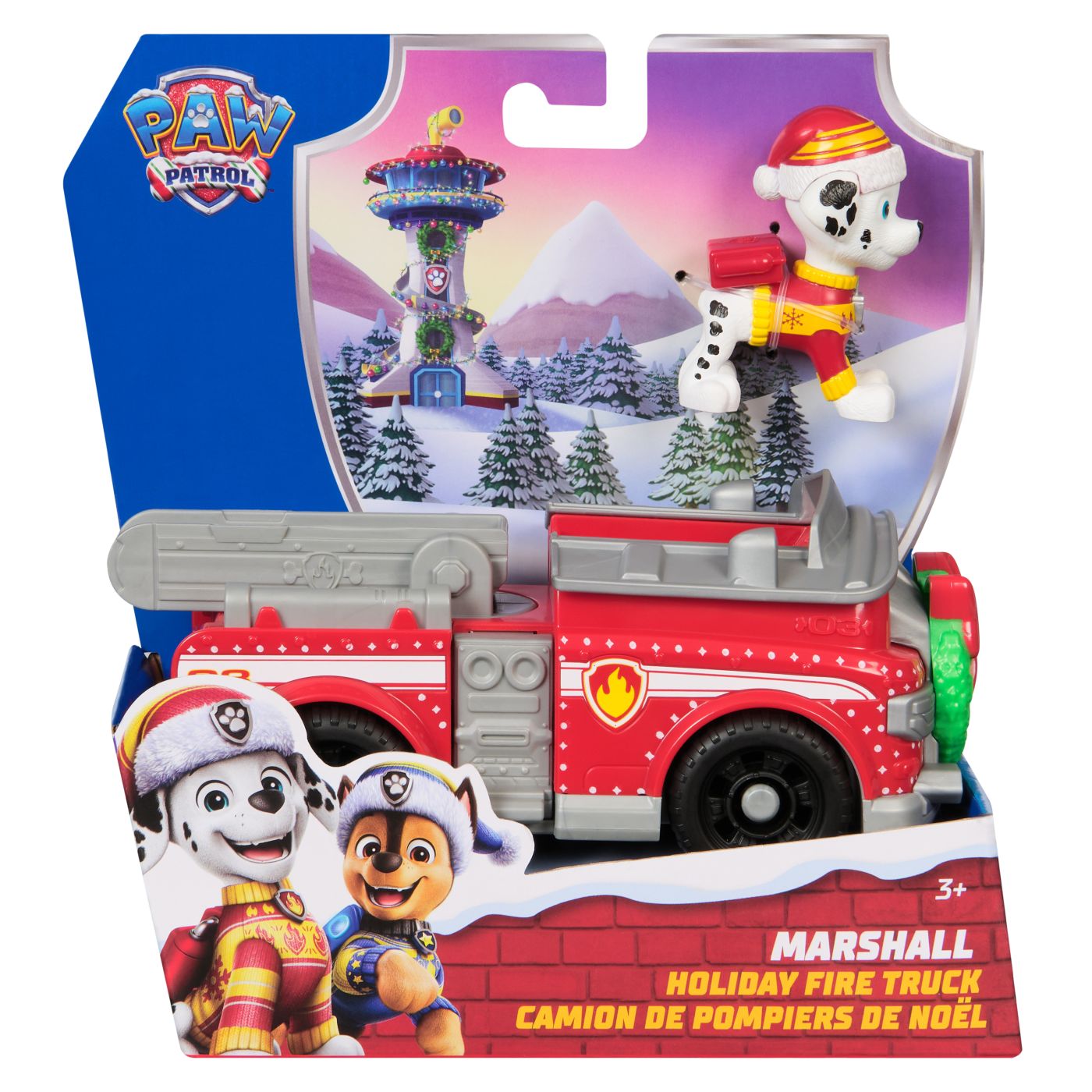 Patrula Catelusilor Vehicul Si Figurina Marshall Cu Accesorii De Craciun