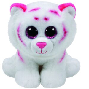 Plus Ty 24CM Beanie Babies Tabor Tigru Alb Roz