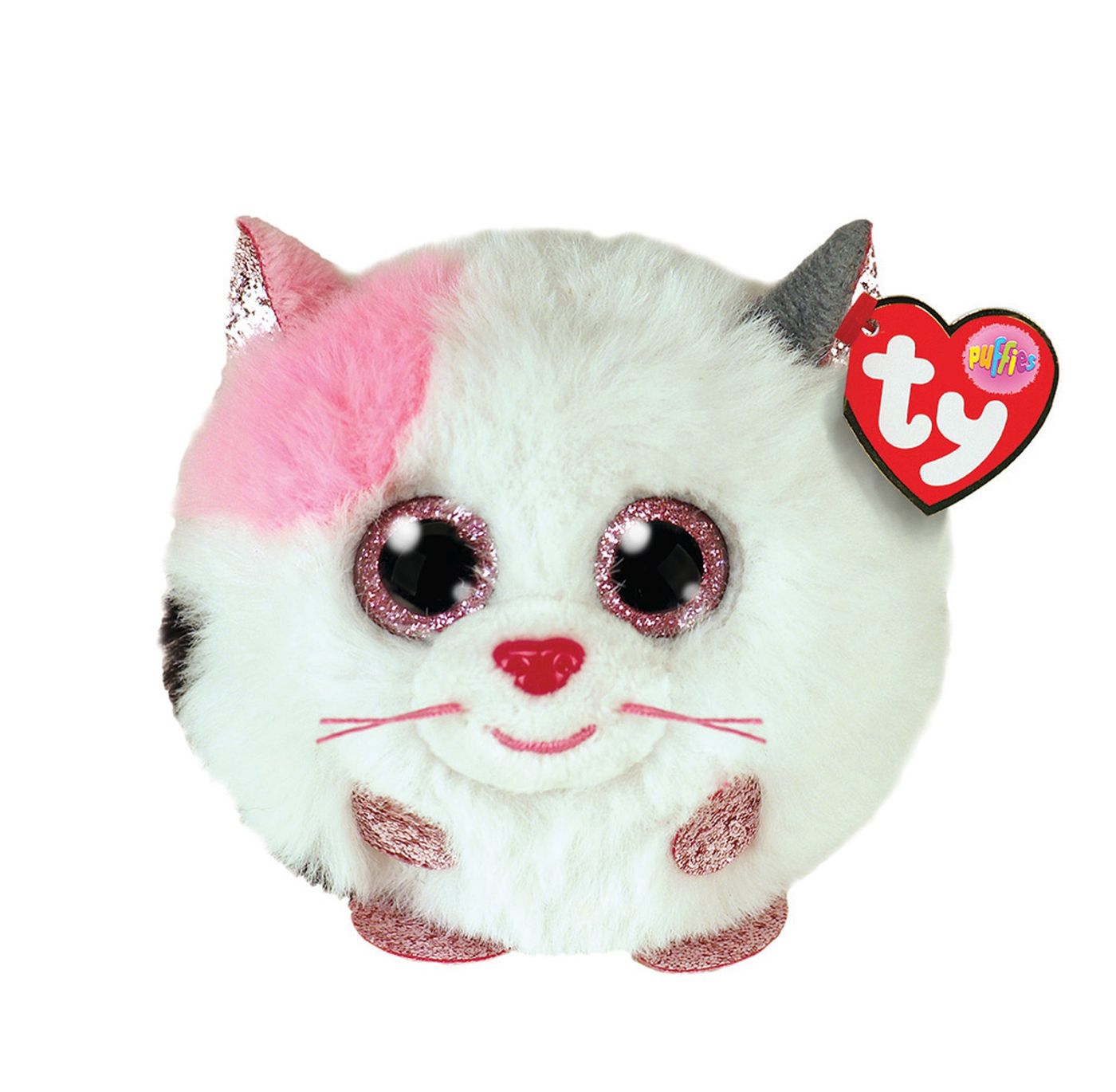 Plus Ty 8CM Beanie Balls Muffin Pisica Alba