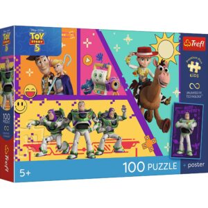 Puzzle Trefl 100 Disney Pixar Toy Story 5 Jucarii In Actiune Cu Poster Inclus
