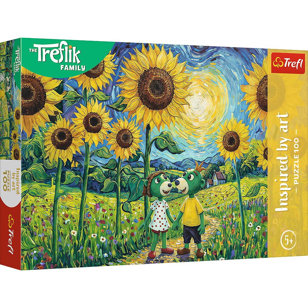 Puzzle Trefl 100 Familia Treflik Inspirat De Arta O Plimbare Printre Floarea Soarelui