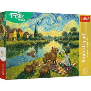 Puzzle Trefl 100 Familia Treflik Inspirat De Arta Hranirea Capibarelor