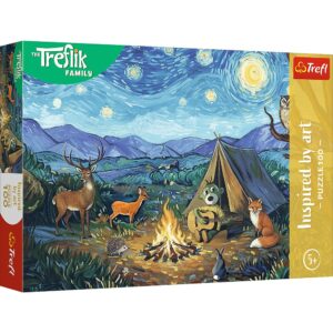 Puzzle Trefl 100 Familia Treflik Inspirat De Arta Langa Focul De Tabara