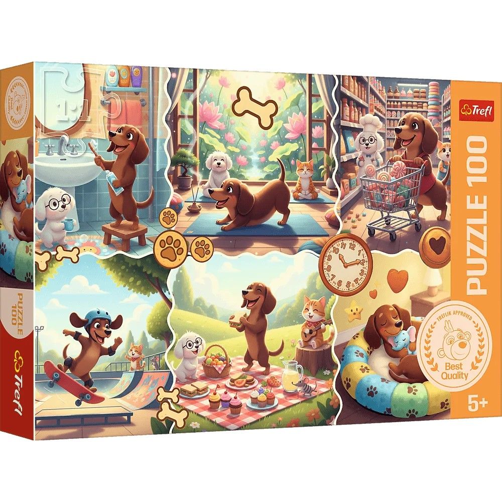 Puzzle Trefl 100 O Zi Lunga A Unui Teckel