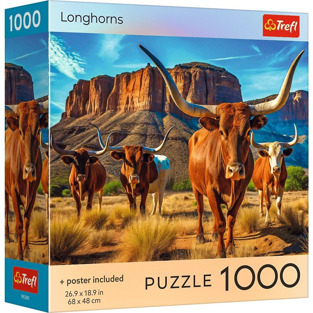 Puzzle Trefl 1000 Colectia Sua Longhorns Poster Inclus