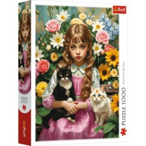 Puzzle Trefl 1000 Fata Cu Pisici