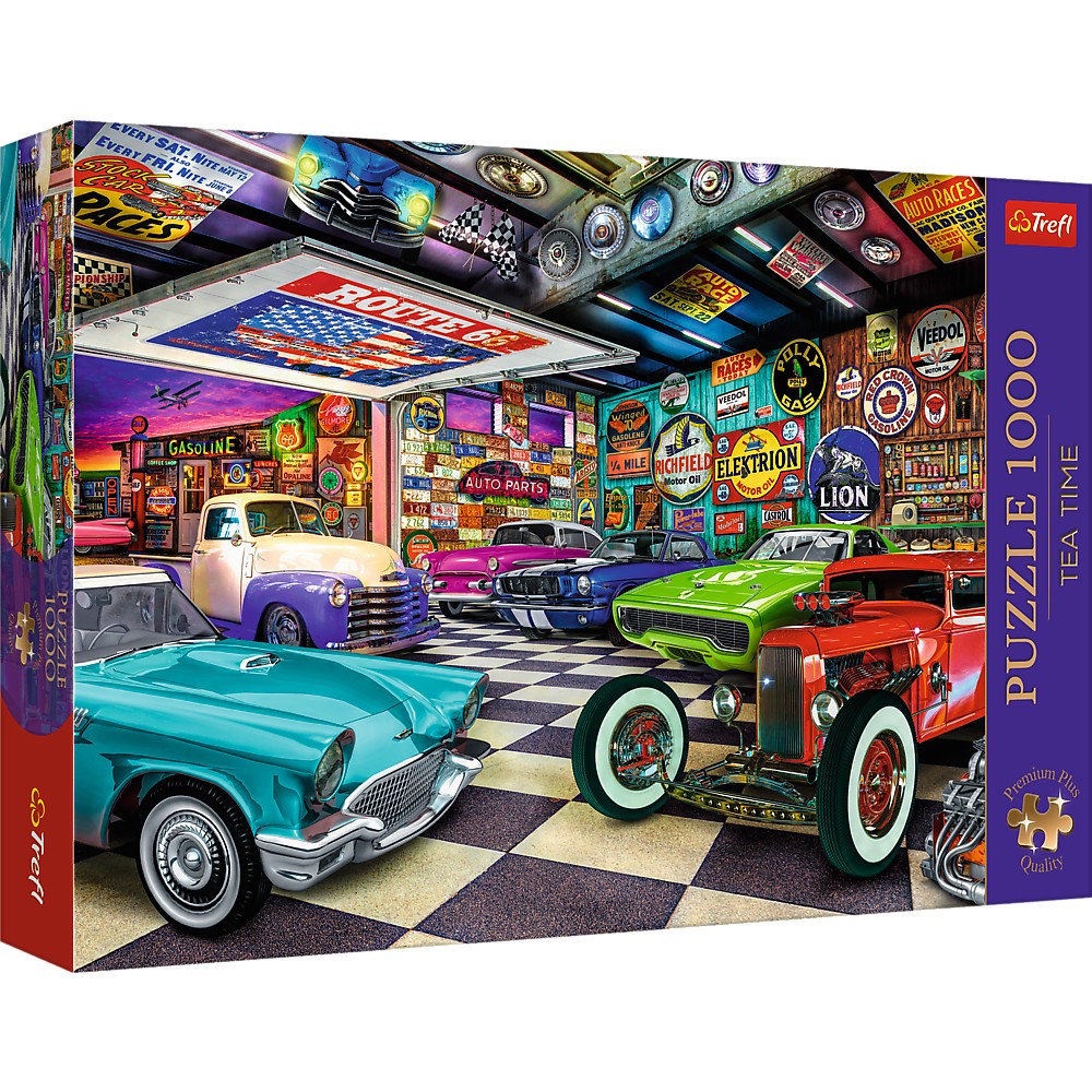 Puzzle Trefl 1000 Premium Plus Tea Time Garajul Colectionarului De Masini