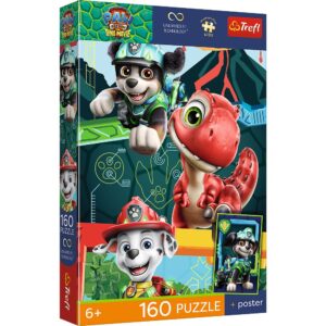 Puzzle Trefl 160 Premium Plus Kids Patrula Catelusilor Aventura Cu Dinozauri Plus Poster