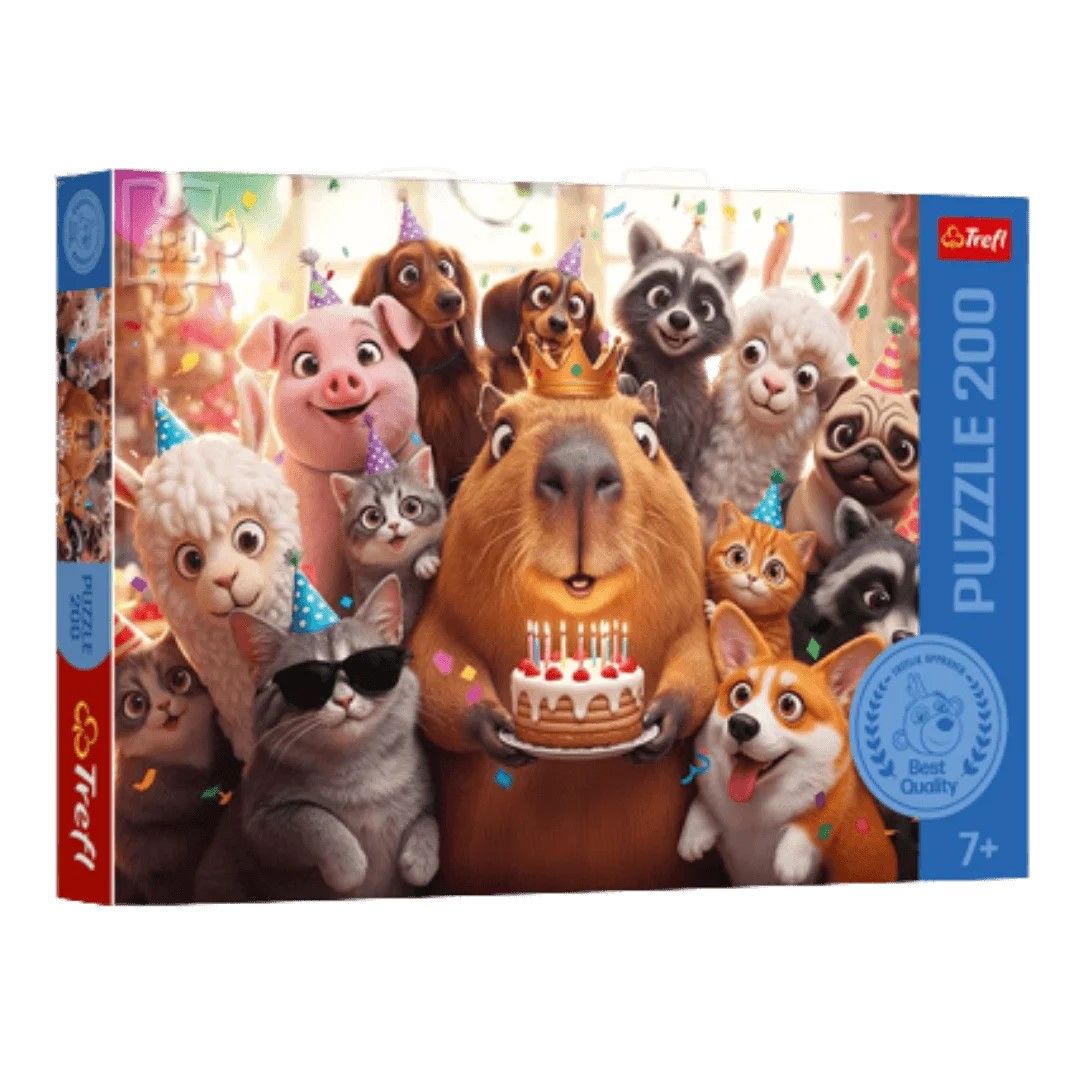 Puzzle Trefl 200 Capibara Si Tort De Ziua De Nastere