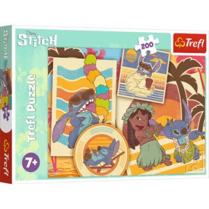 Puzzle Trefl 200 Stitch La Plaja Cu Lilo Si Stitch