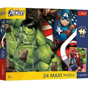 Puzzle Trefl 24 Maxi Premium Plus Kids Razbunatorii Eroii Viselor Cu Poster