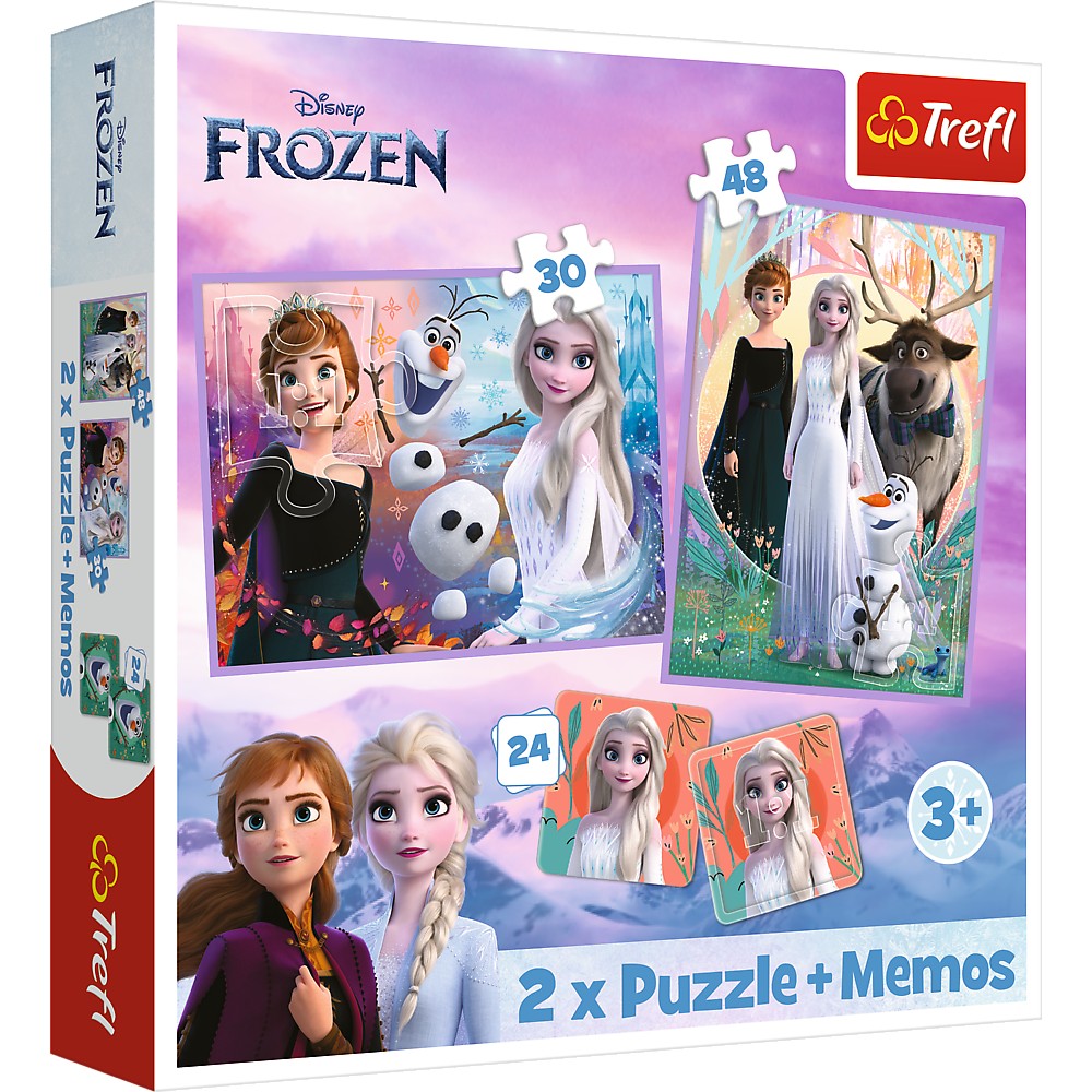 Puzzle Trefl 2IN1 Memo Disney Frozen Printesele Si Taramul Lor