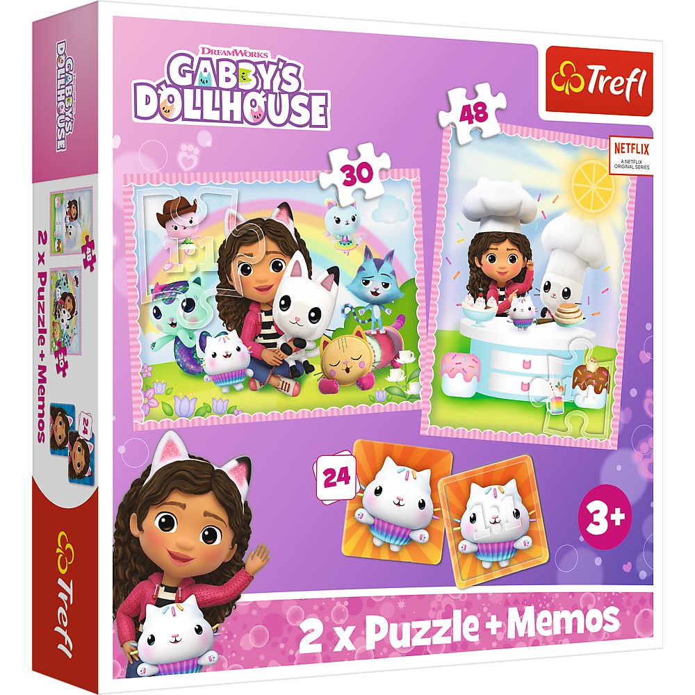 Puzzle Trefl 2IN1 Memo Gabbys Dollhouse Gabi Si Prietenii Ei