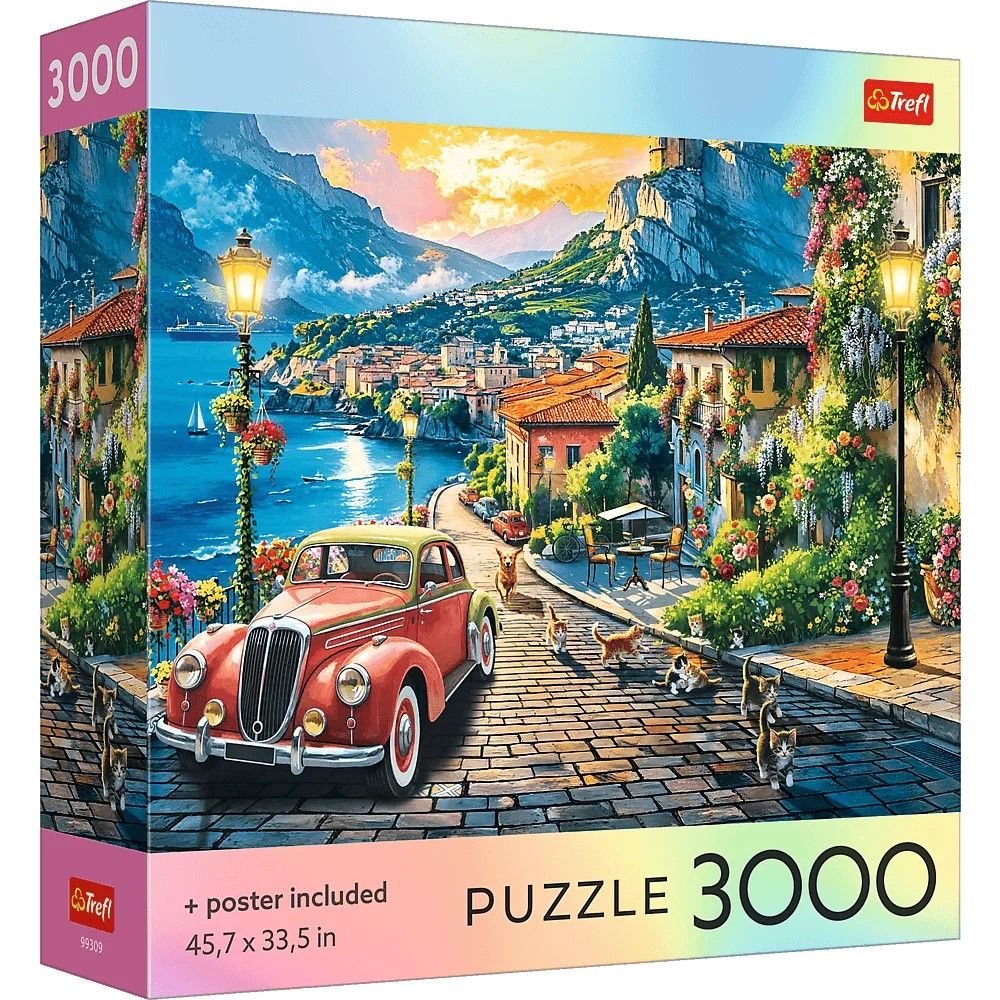 Puzzle Trefl 3000 Colectia Sua Oras Italian Pe Malul Lacului Poster Inclus