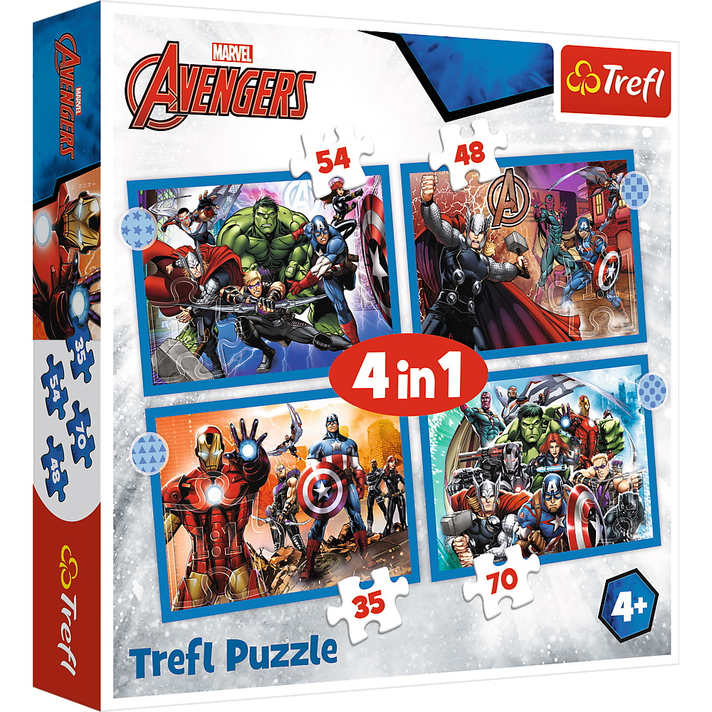 Puzzle Trefl 4IN1 Avengers - Razbunatorii Curajosi