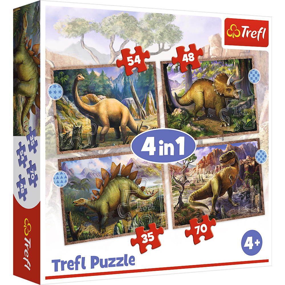 Puzzle Trefl 4IN1 Dinozaurii Interesanti