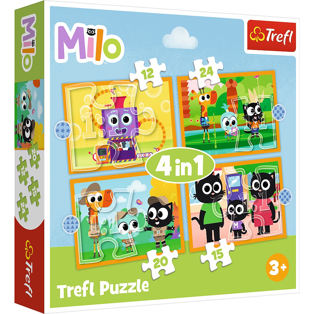 Puzzle Trefl 4IN1 Planeta Milo Intalnire Cu Milo Si Prietenii