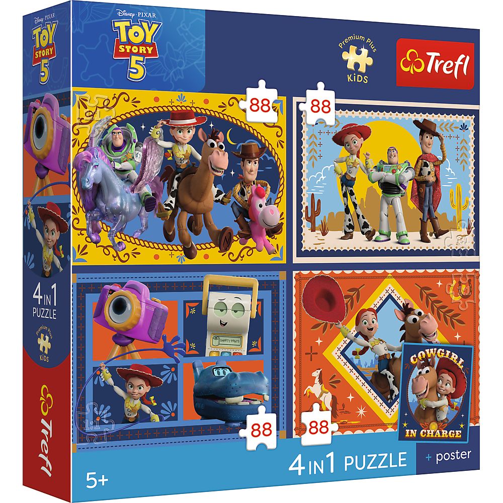 Puzzle Trefl 4IN1 Premium Plus Kids Toy Story 5 Poster Inclus