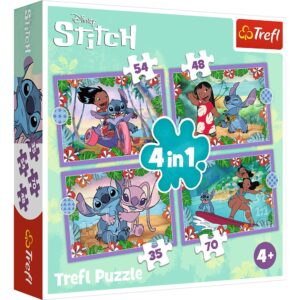 Puzzle Trefl 4IN1 Stitch Ziua Fermecata