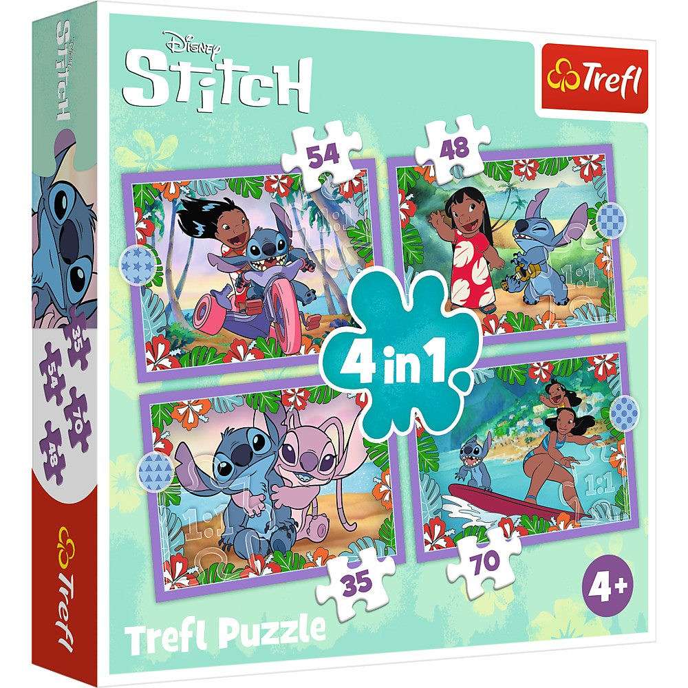 Puzzle Trefl 4IN1 Stitch Ziua Fermecata
