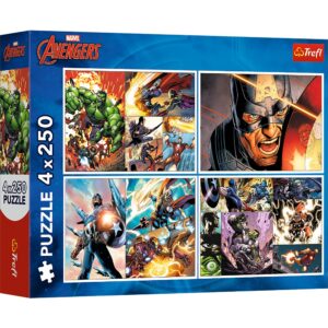 Puzzle Trefl 4X250 Avengers Marvel Zile Eroice