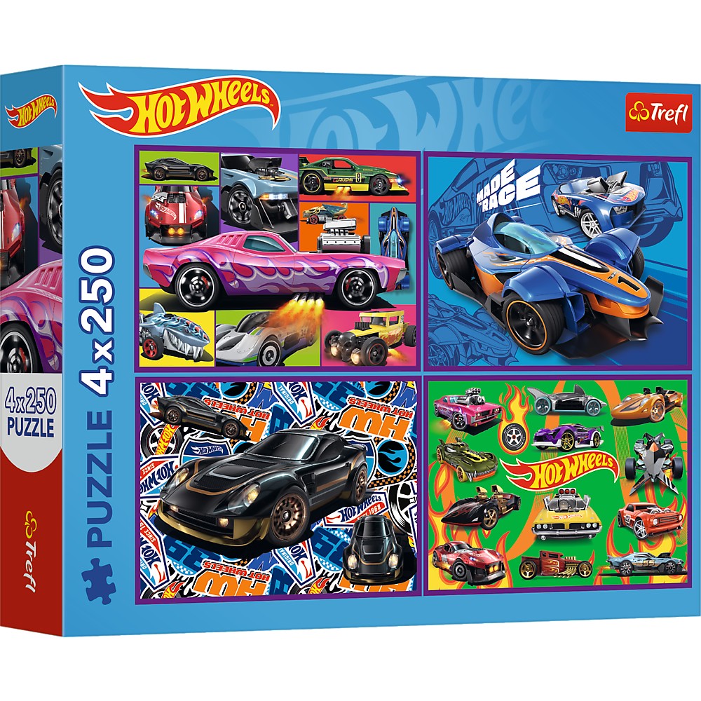 Puzzle Trefl 4X250 Hot Wheels Masini De Curse