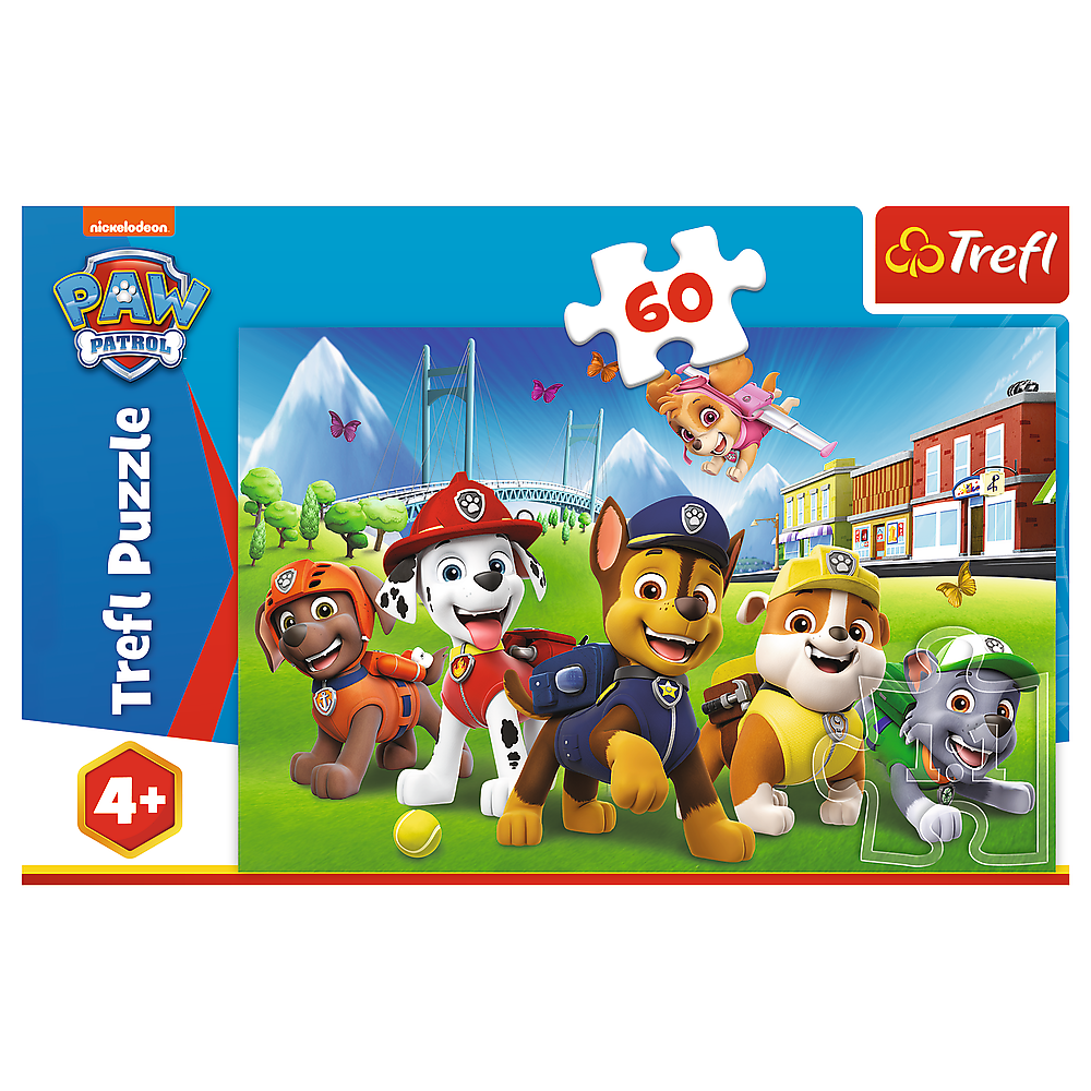 Puzzle Trefl 60 Piese Patrula Catelusilor Cateii In Iarba