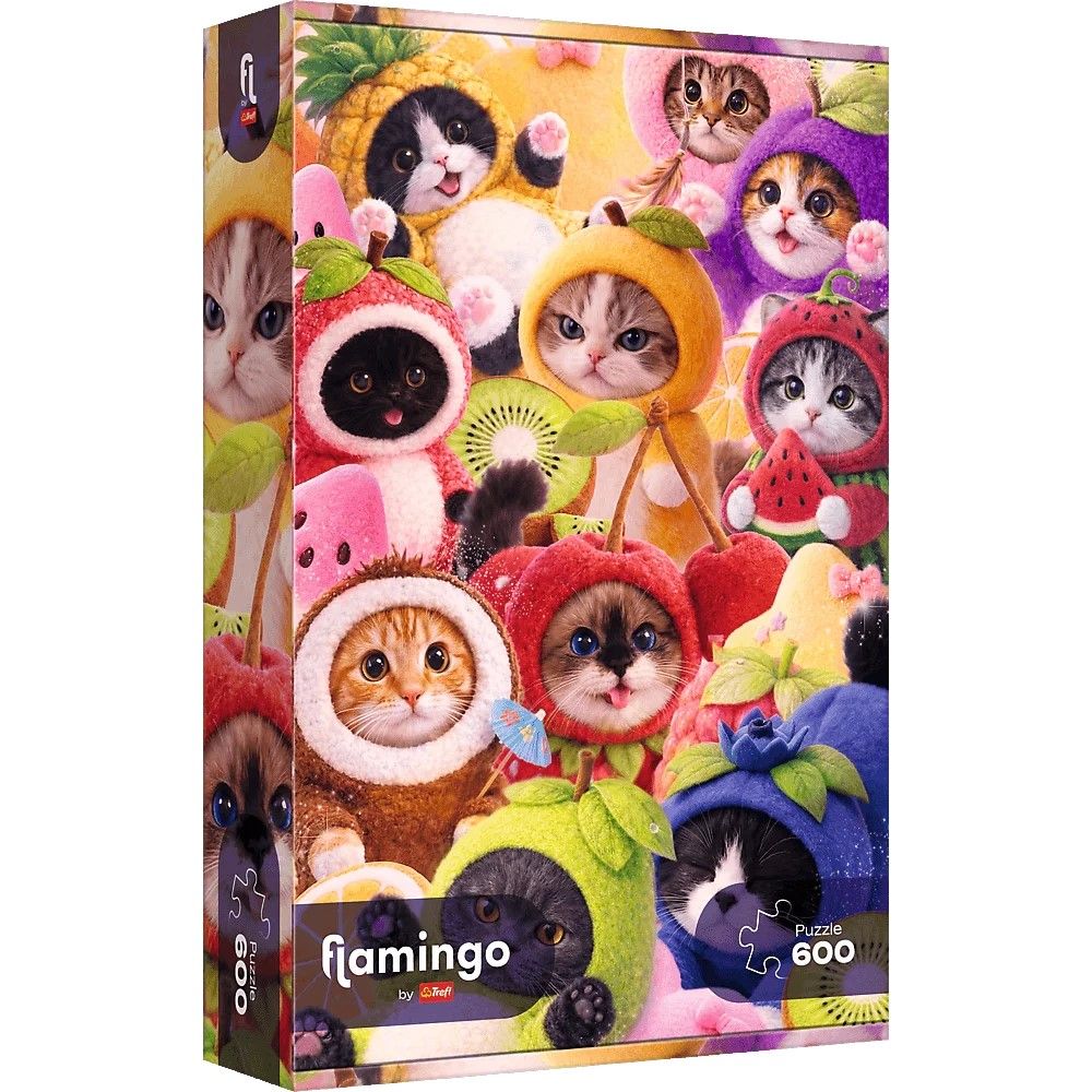 Puzzle Trefl 600 Flamingo Pisicute Fructate