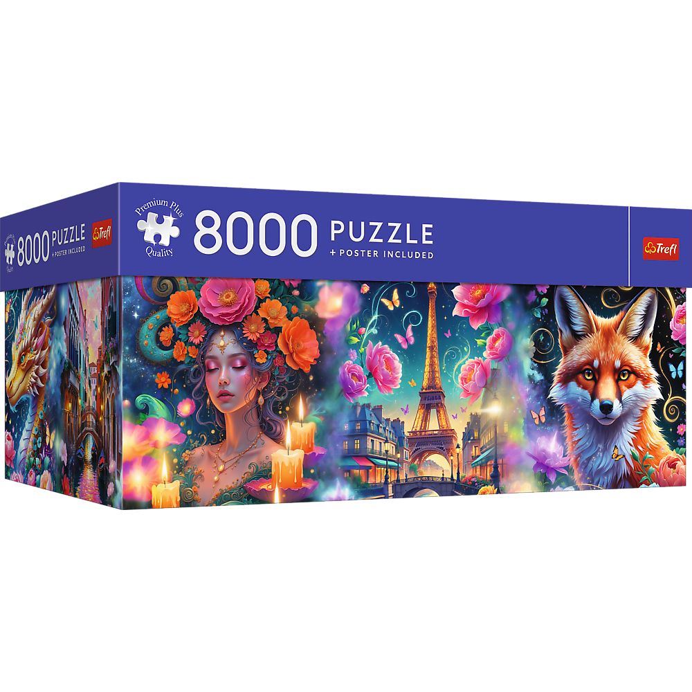 Puzzle Trefl 8000 Premium Plus Lumea Colorata Cu Poster Inclus