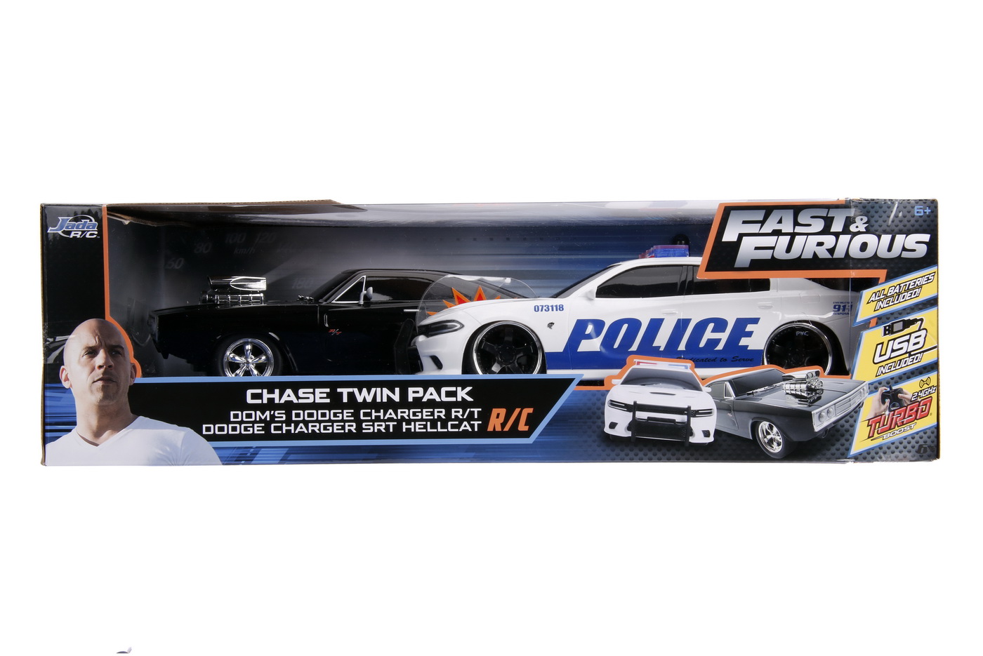 Set Masinute Fast And Furious RC Toyota Supra&Dodge Charger Srt Scara 1:16