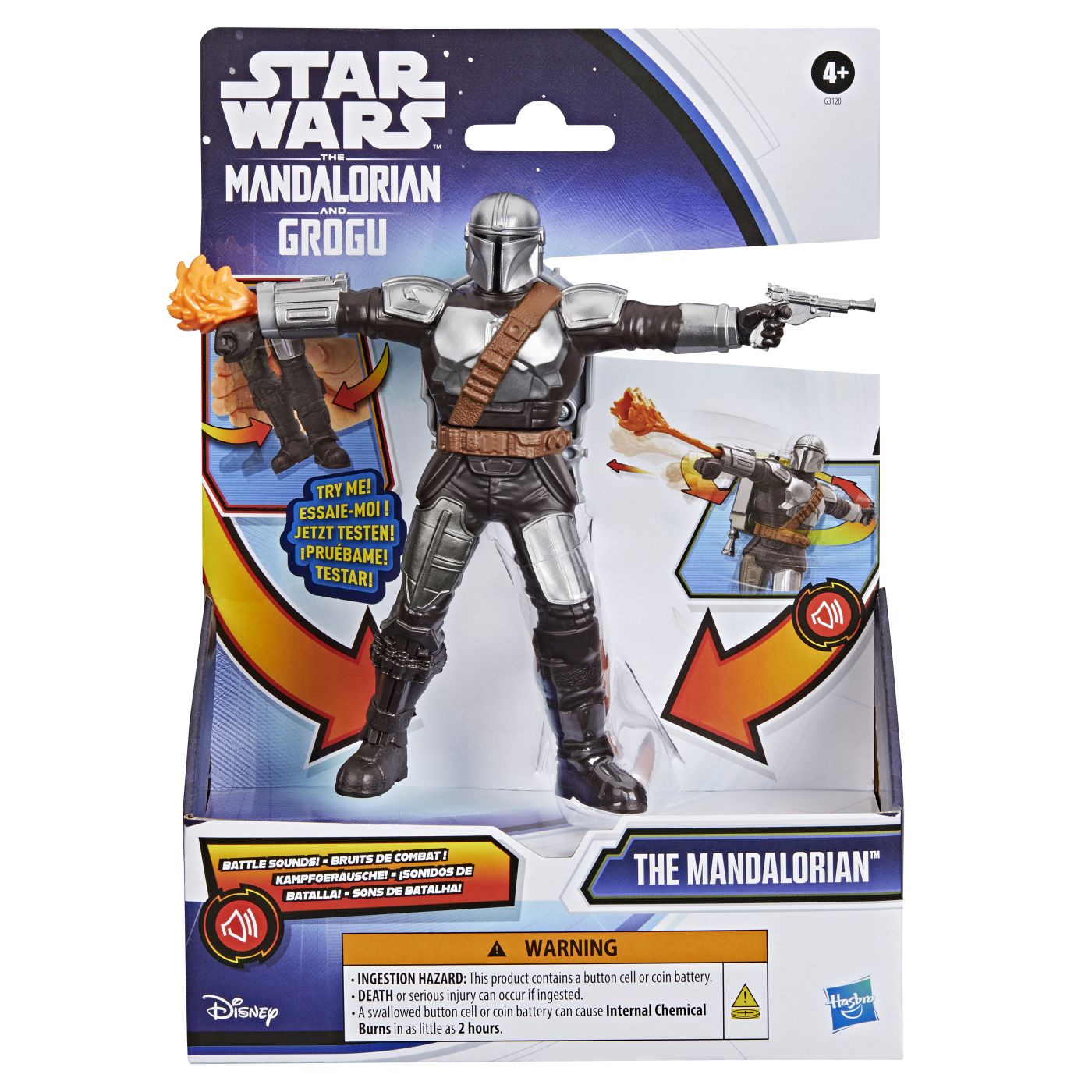 Star Wars Mandalorianul Si Grogu Set Figurina Mandalorianul Cu Sunete De Lupta Si Accesorii