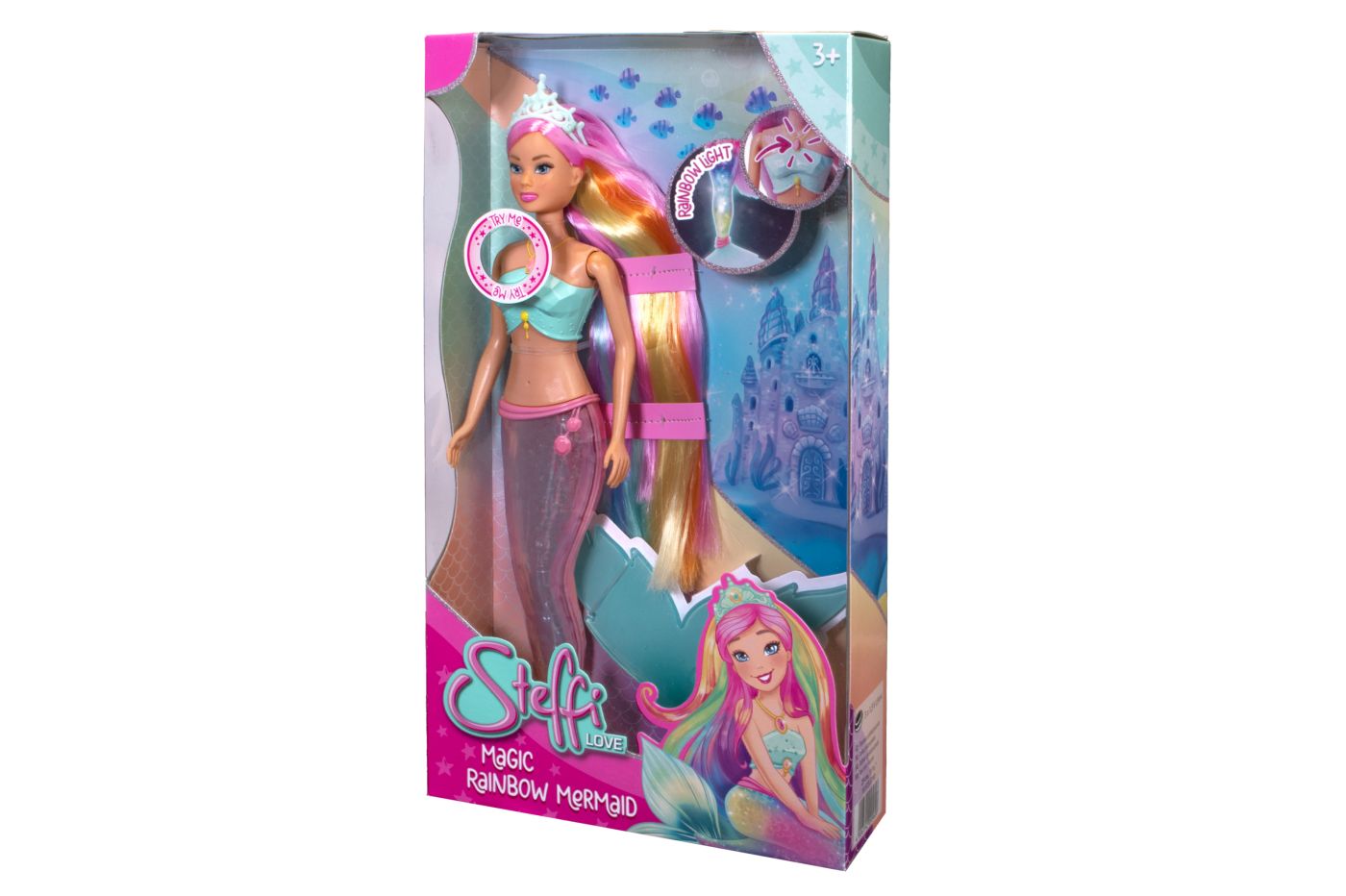 Steffi Love Papusa Steffi Sirena Magica Curcubeu Cu Coada Luminoasa 39CM