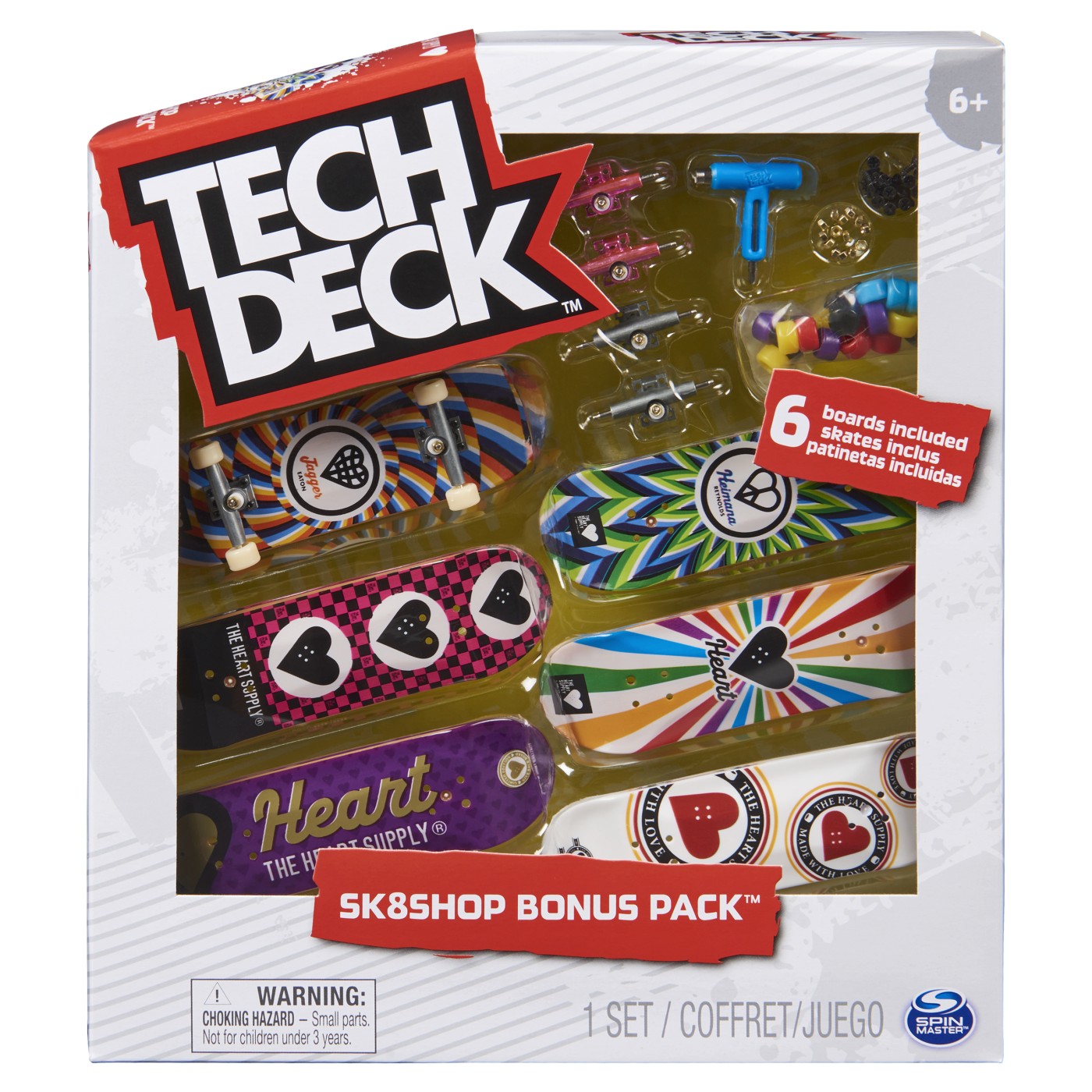 Tech Deck Pachet 6 Piese Cu Accesorii Fingerboard Heart
