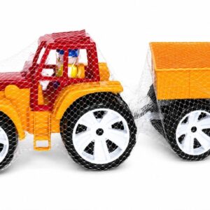 Tractor Bams 3 Cu Remorca Rosu Portocaliu